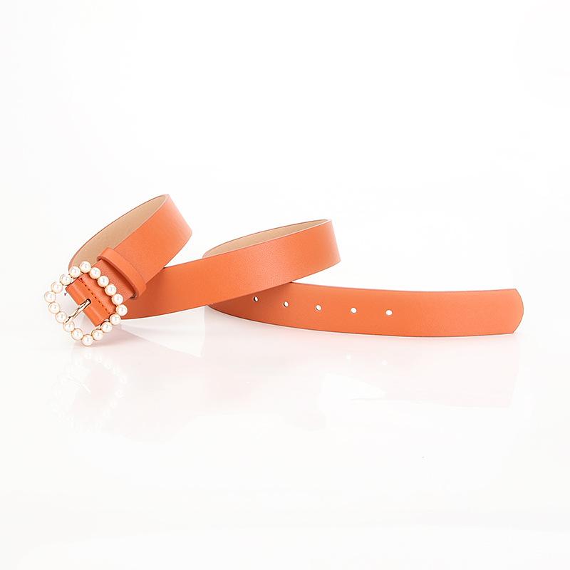 The Square-shaped Pearl Buckle Belt Is Fashionable, Versatile, Sweet and Cute. It Is A Fashionable and Elegant Decoration for Ladies