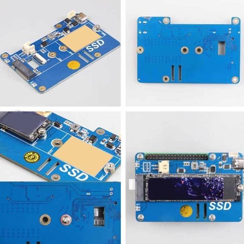 MPS2280P PCIe M.2 SSD Expansion Board for RPi 5 with M.2 mKey Connection, NVMe SSD Support and Double LED Indicators