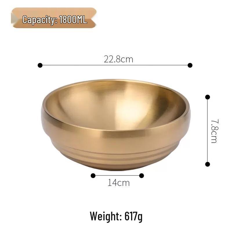 Korean Style Stainless Steel Double-Layer Noodle Bowl