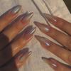 Aurora Gradient Green Nail Art Stickers - Medium Long, Removable False Nail Patches