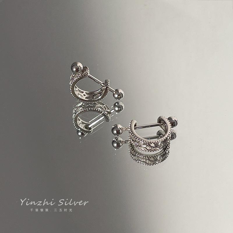 Charm 925 Silver Minimalist Hoop Earrings For Women Unisex Party Jewelry Gift Trendy