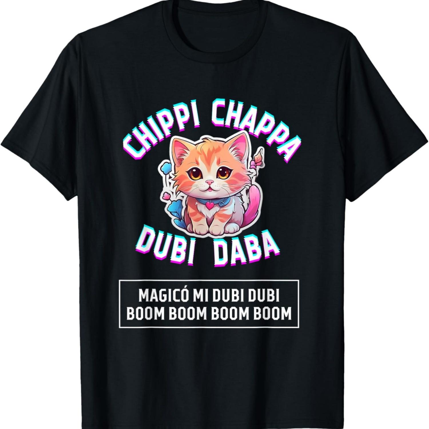 

Chippi Chippi Chappa Chappa Dancing Retro Cat Meme T-Shirt XXXXXL чорний