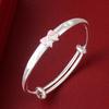 999 Sterling Silver Year-after-Year Peace Bracelet for Girls - Ages 4-15, Medium/Large, Pink Bowknot Design