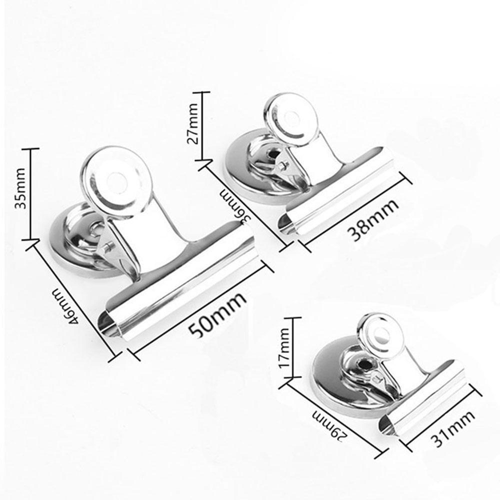 1Box/12Pcs Metal Round Fridge Magnetic Stickers Clips Fridge Wall Memo Note Message Magnet Clamp Holder Whiteboard Magnet Tools