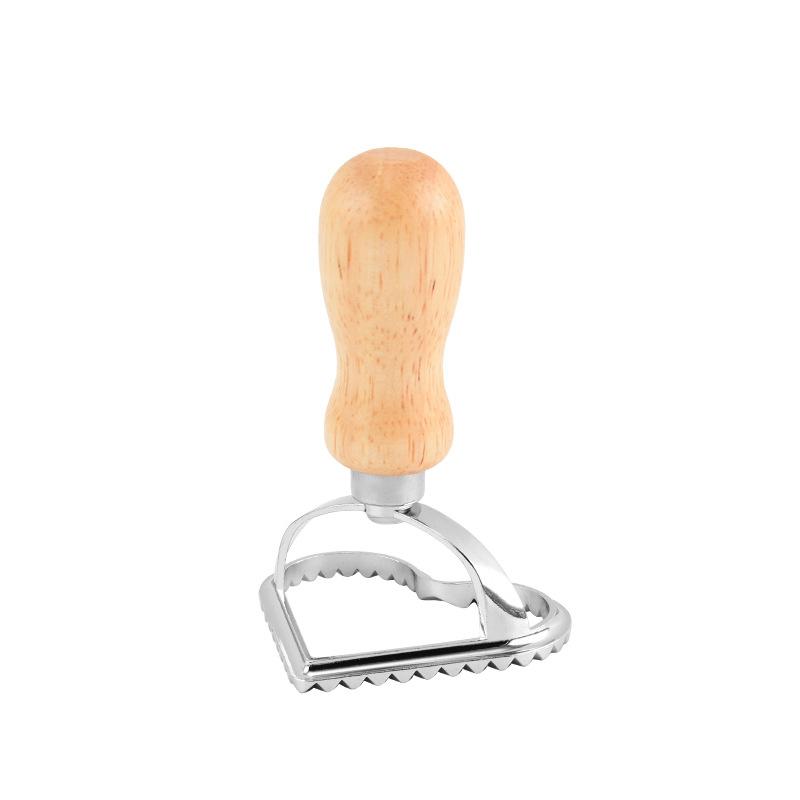 Ravioli Stempelmacher Schneider mit Holzgriff Edelstahl Plätzchenausstecher Nudelpresse Ravioli Maker Form Gebäck Pizza Rad