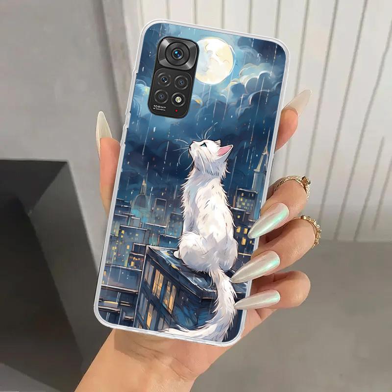 

Anime Cat Rain Animal Phone Case for Xiaomi Redmi Note 15 14 14S 13 12S 12 Pro 11S 11 Plus 11T 11E 10S Soft Funda Print Shell Re Redmi Note 13 Pro 4G