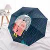 1pc Rain Pig Automatic Folding Umbrella - Compact 8-Rib Design, Durable Plastic & Iron, Lightweight for Outdoor Daily Use080