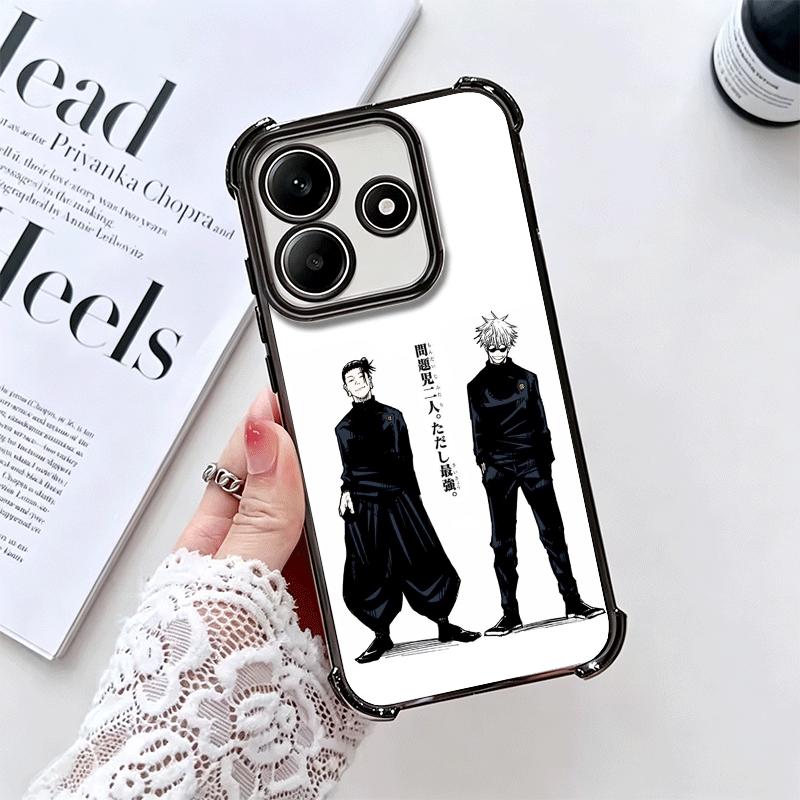 JUJUSU Anime Character Black White Soft Phone Case For Xiaomi Redmi Note 14 15 Pro Plus 13 12 11S 11T 5G 10 9S 9 Plating Anti-Fa