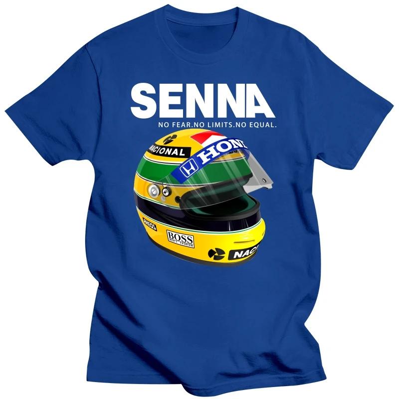 

мужская летняя футболка Ayrton Senna Helmet Футболки Топы Одежда 1 Гоночный автомобиль Мужская футболка с круглым вырезом и коротким рукавом Популярная мужская футболка большого размера 4XL