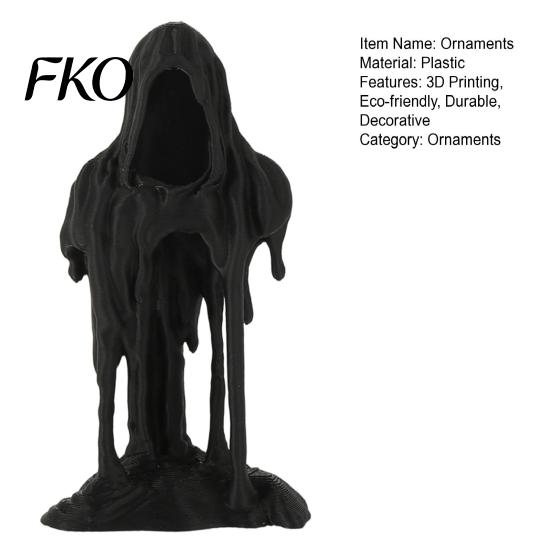 Environmentally Safe Decor 3D Printed Grim Reaper Statue Decor, Halloween Desk Figurine, Cute & Spooky Office Decoration Ideas Ornament,