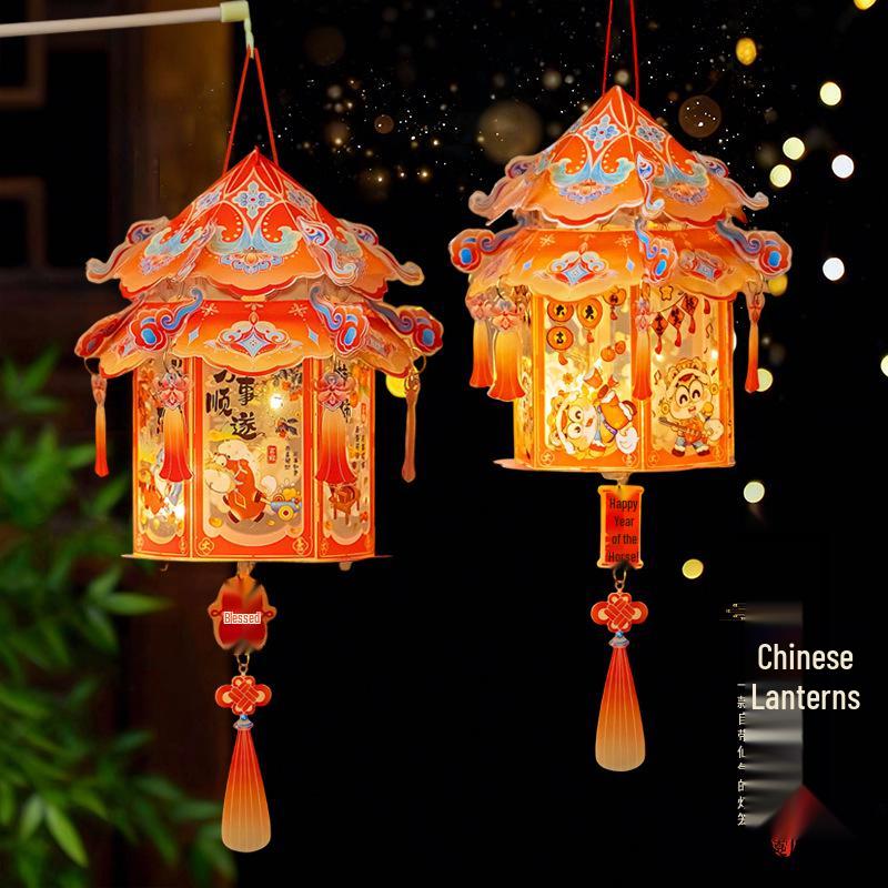 2026 Year of the Horse Spring Festival Kids' Glowing Palace Lanterns DIY Kit