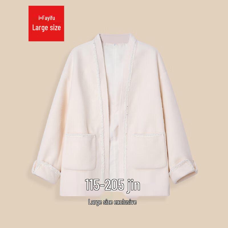 

IEF Пальто средней длины из смесовой шерсти большого размера во французском стиле 2XL