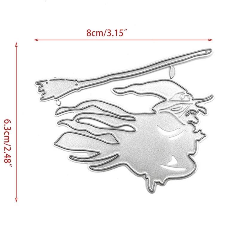 Halloween Witch Broom Metal Cutting Dies Stencil Scrapbooking DIY Album Stamp Paper Card Mold Embossing Decoration Craft