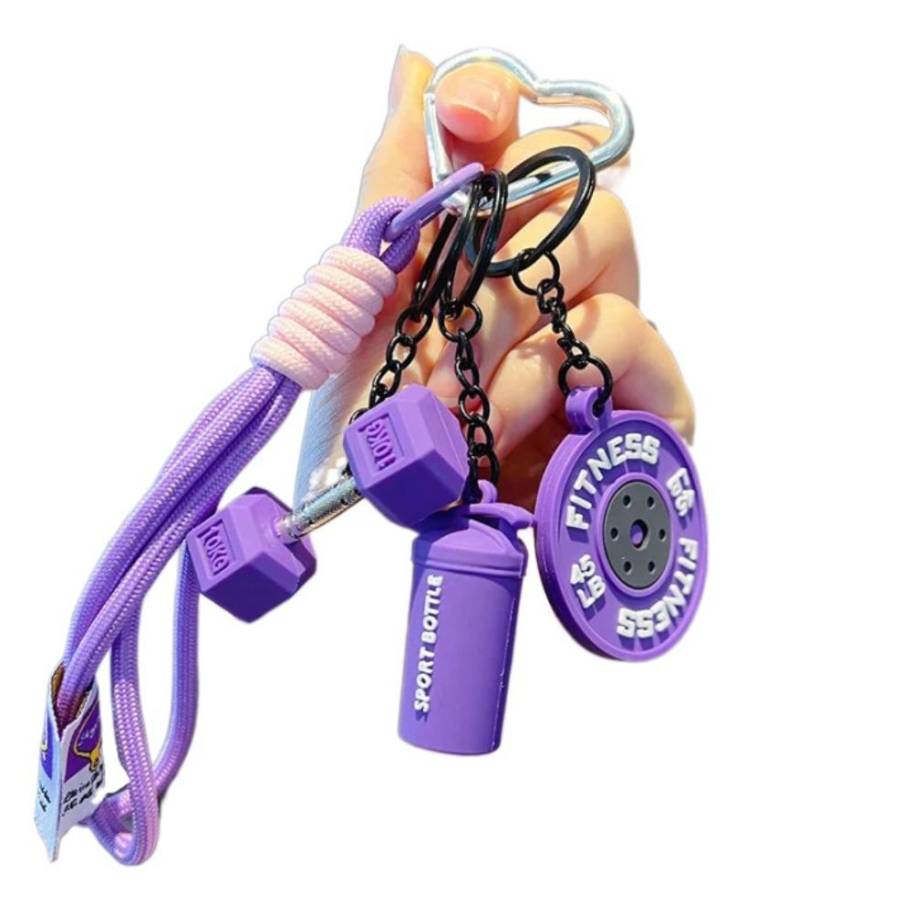 

Heart Buckle Barbell Plates Key Chain Kettle Bells Fitness Series Pendant Bodybuilder фиолетовый