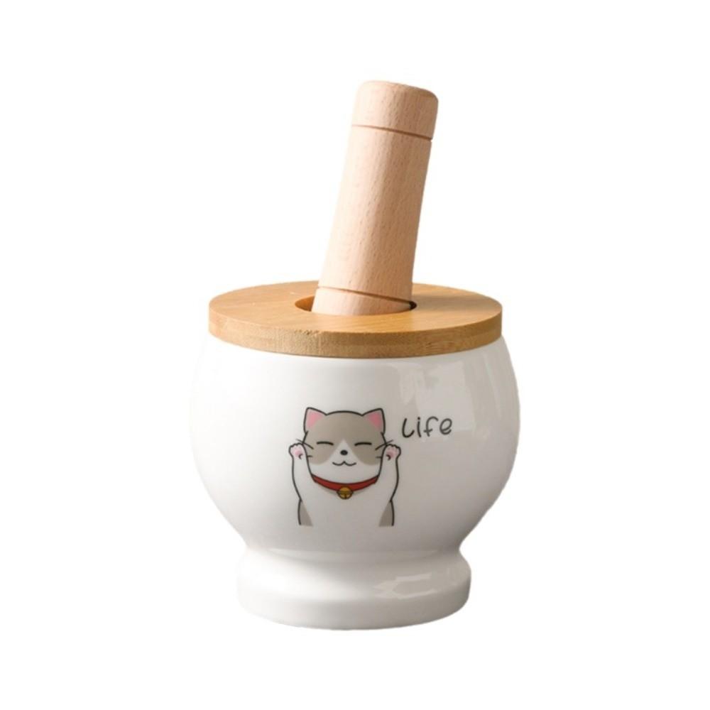 Ceramics Garlic Grinding Jar Cartoon Spices Mill Kitchen Gadgets Garlic Masher  Seasoning