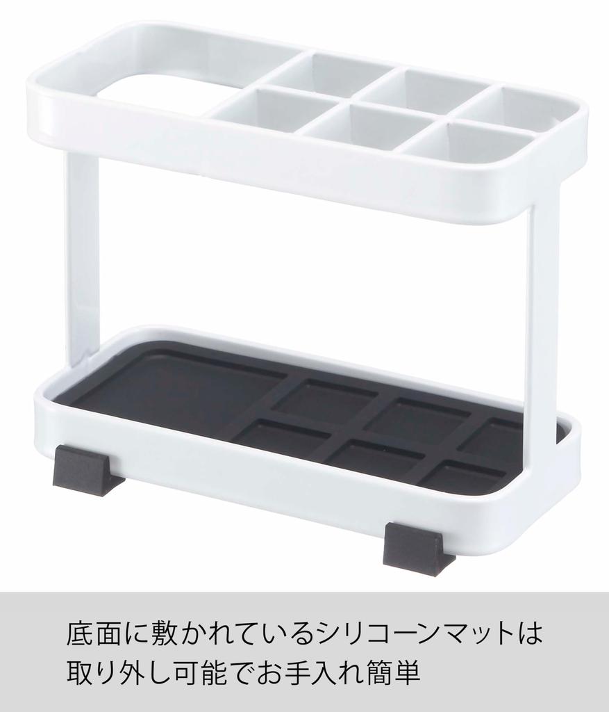 Yamazaki Tower Toothbrush W11 x D5 x Bathroom 6802 Stand, White, Approx. H8cm, Dimensions