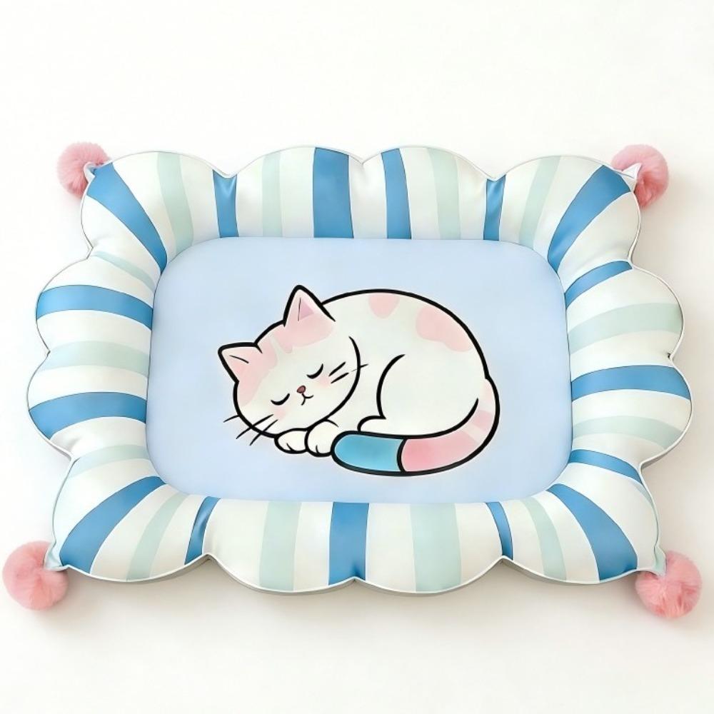 Double-Sided Ice Silk Pet Bed Wear-Resistant Dog Sleeping Mat Cute Pet Cooling Mat Hot Weather