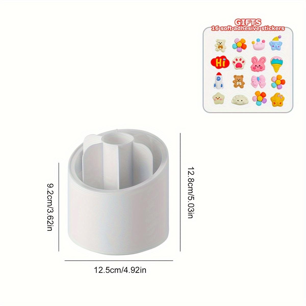 

2 шт. Вращающееся на 360° ведро для хранения кистей для макияжа, Пылезащитный чехол для карандашей для бровей, Подставка-органайзер для карандашей, Коробка для хранения, Аксессуары для спальни белый