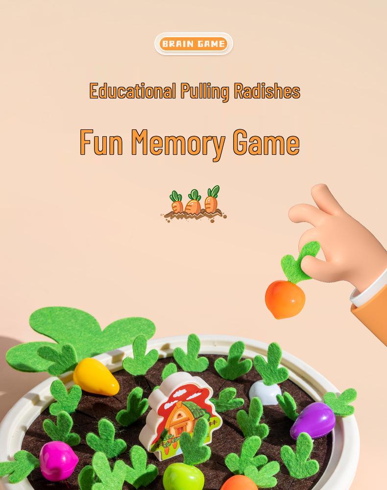 Educational Pull Radish Toy for Toddlers: Fine Motor Skill Builder for Ages 1-2