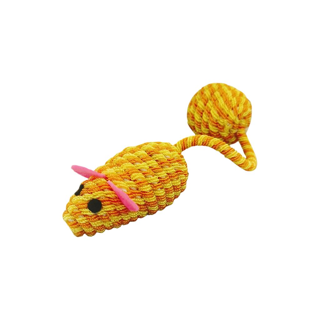 Interactive Cats Mouse Toy With Ball Tail, Colorful Woven Teaser Toy With Crinkle Sound, Automatic Cats Self-Play Entertainment Toy, Pet Chew And
