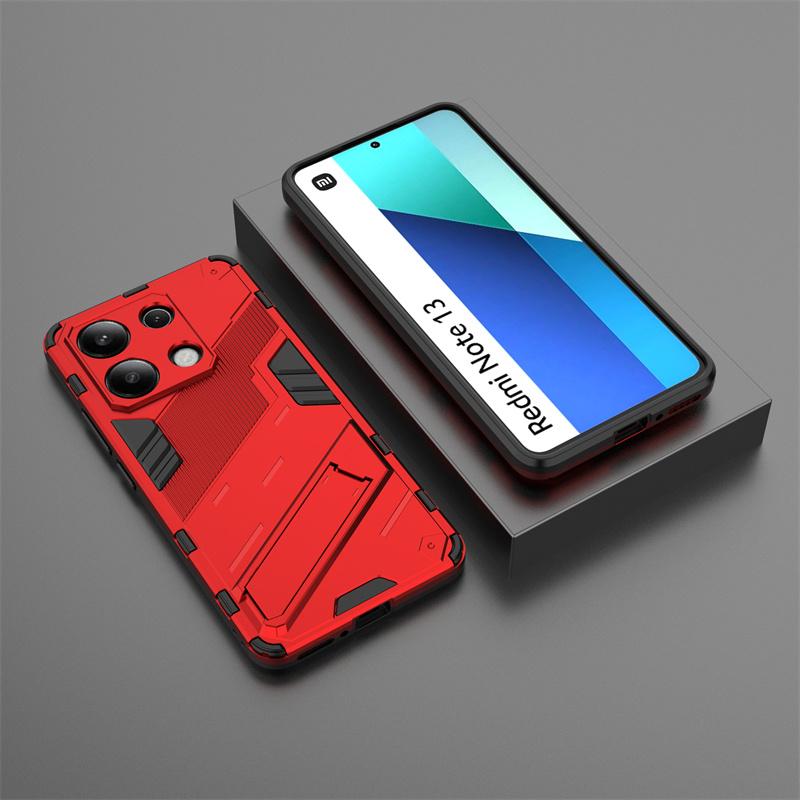 For Xiaomi Redmi Note 13 4G Case Car Magnetic Stand Shockproof Armor Phone Case for Redmi Note13 4G Global Back Cover Fundas