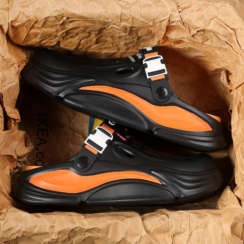 

Hole shoes men s 2025 summer new thick-soled outer wear non-slip heightening sports stepping on shit feeling couple beach bag head drag 36