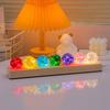LED Wood Stand Glass Ball Shiny Crystal Ball Night Lamp Luminous Crystal Ornaments  Xmas Gift