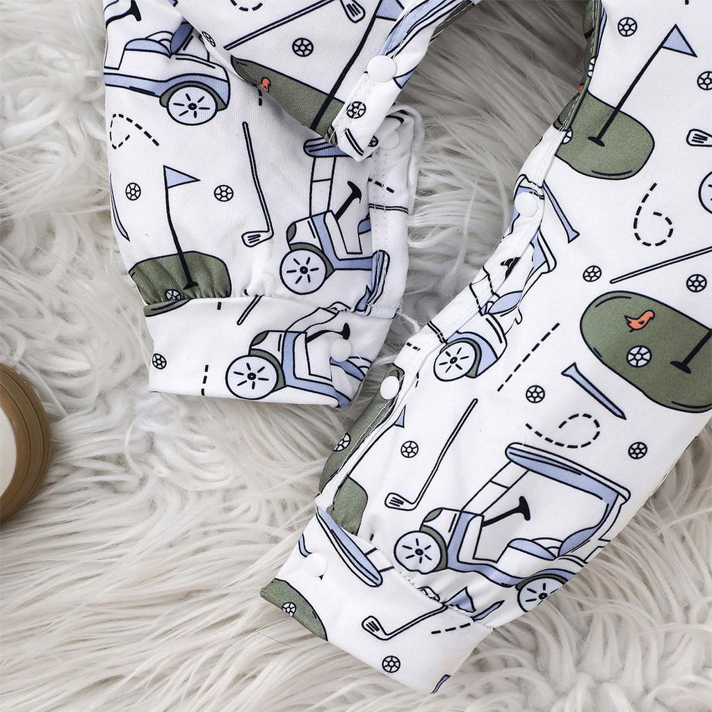 1-24 Months Baby Unisex Cute Golf All-over Print Long Sleeve Romper