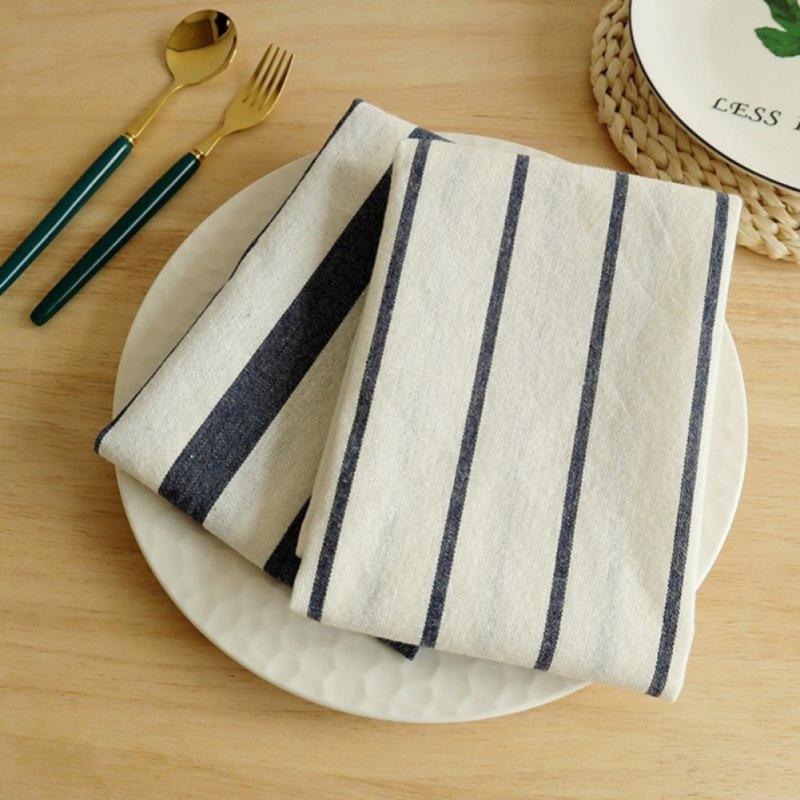 40x60cm Table Napkins Dinner Mat Classic Mediterranean Style Cotton Napkin Wedding Dessert Tea Towel Kitchen Dishcloth Placemats
