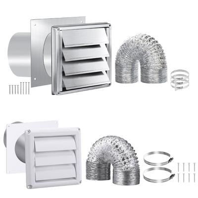 4Inch Dryer Vent Kits Through Wall with Hose/Duct Connectors/Plate Dryer Vent Hose Connectors Wall Ducting Kits Easy To Use