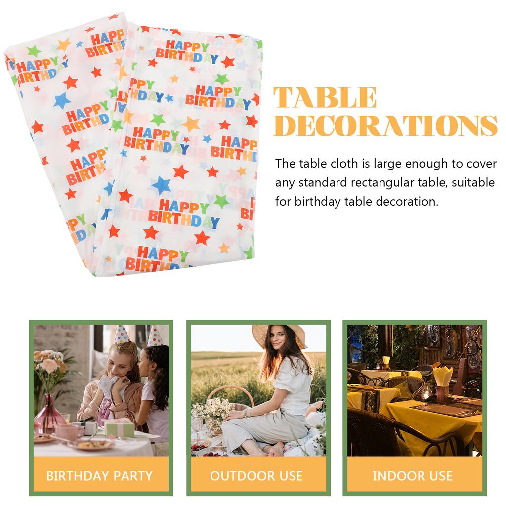 Birthday Party Tablecloth Picnic for Kids Covers Polyester Food Grade Decorative Cloths Child Tablecloths