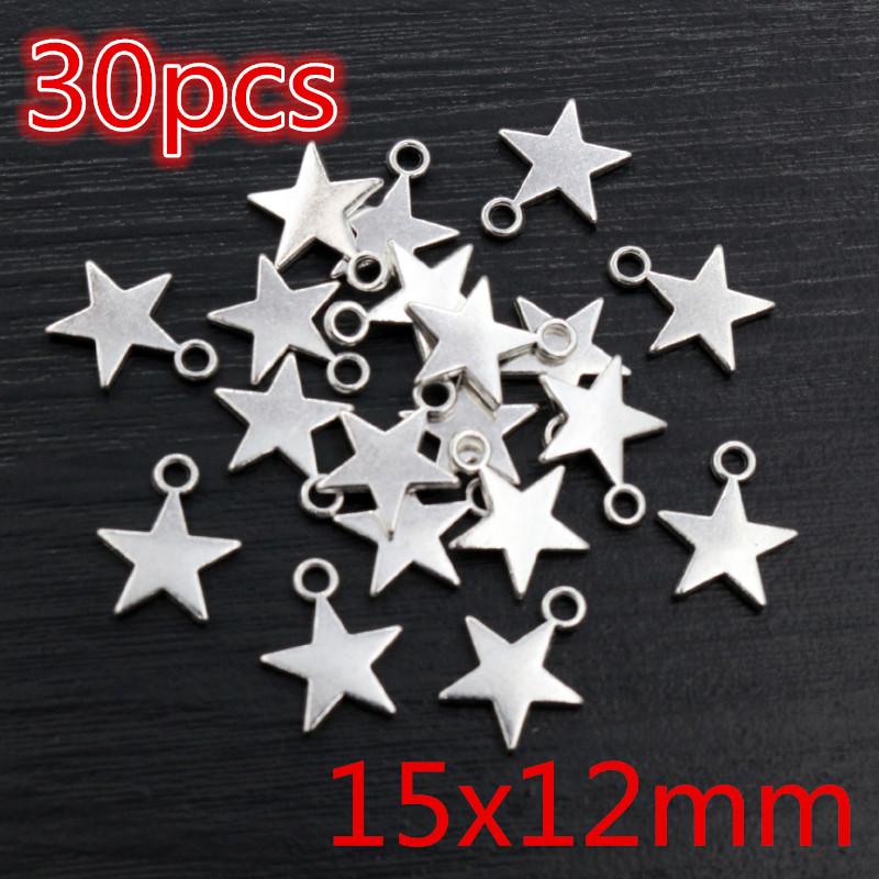 New Fashion Antique Silver Plated Bronze Stars Chrams Metal Alloy Pendant Charms for DIY Neckalce Jewelry Making Findings