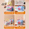 Fashionable School Lunch Organizer Insulated Bag with Reinforced Handle, Cartoon Pattern Print, Portable Cute Fruit Print Handbag Large Capacity Food