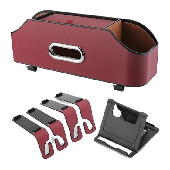 Car Drink Holder, Rear Seat, Rear Seat Drink Holder, Tissue, Includes Smartphone Holder, Compatible with Refillable Tissues up to 17cm, Headrest