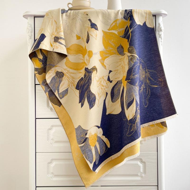 New Jacquard Premium Imitation Cashmere Scarf Women's Winter Double-sided Warm Scarf Versatile Thickened Shawl