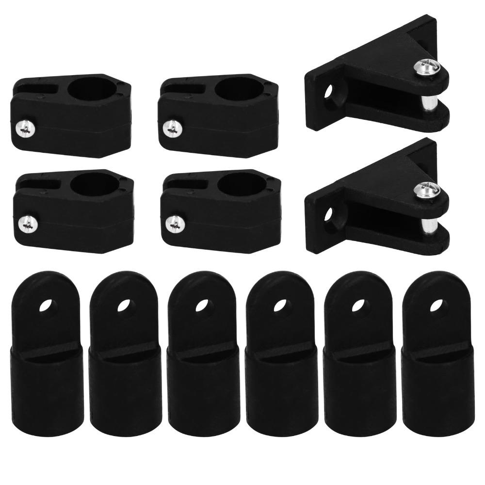 12pcs/set 7/8'' Jaw Slide Black Eye End Cap Fitting Hardware Deck Hinge  Bimini Top Installation