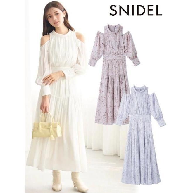 (Sale 50% OFF) snidel / Snidel Cold Shoulder Long Dress 25 Fall/Winter. SWFO261040