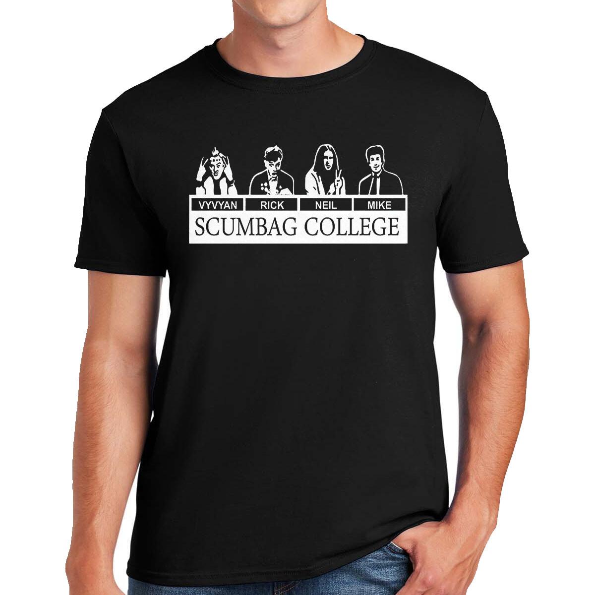 New Scumbag College T-Shirt Mens Funny Retro Joke Rude Novelty Gift Top Tee S разноцветный