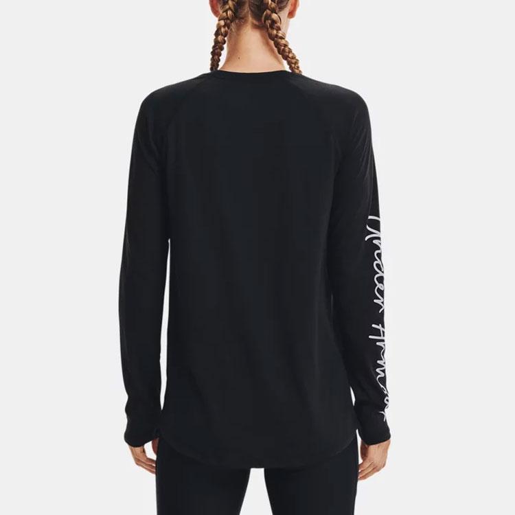 Under Armour Training Graphic Crew Neck T-Shirt Women Tops Black 1366864-001