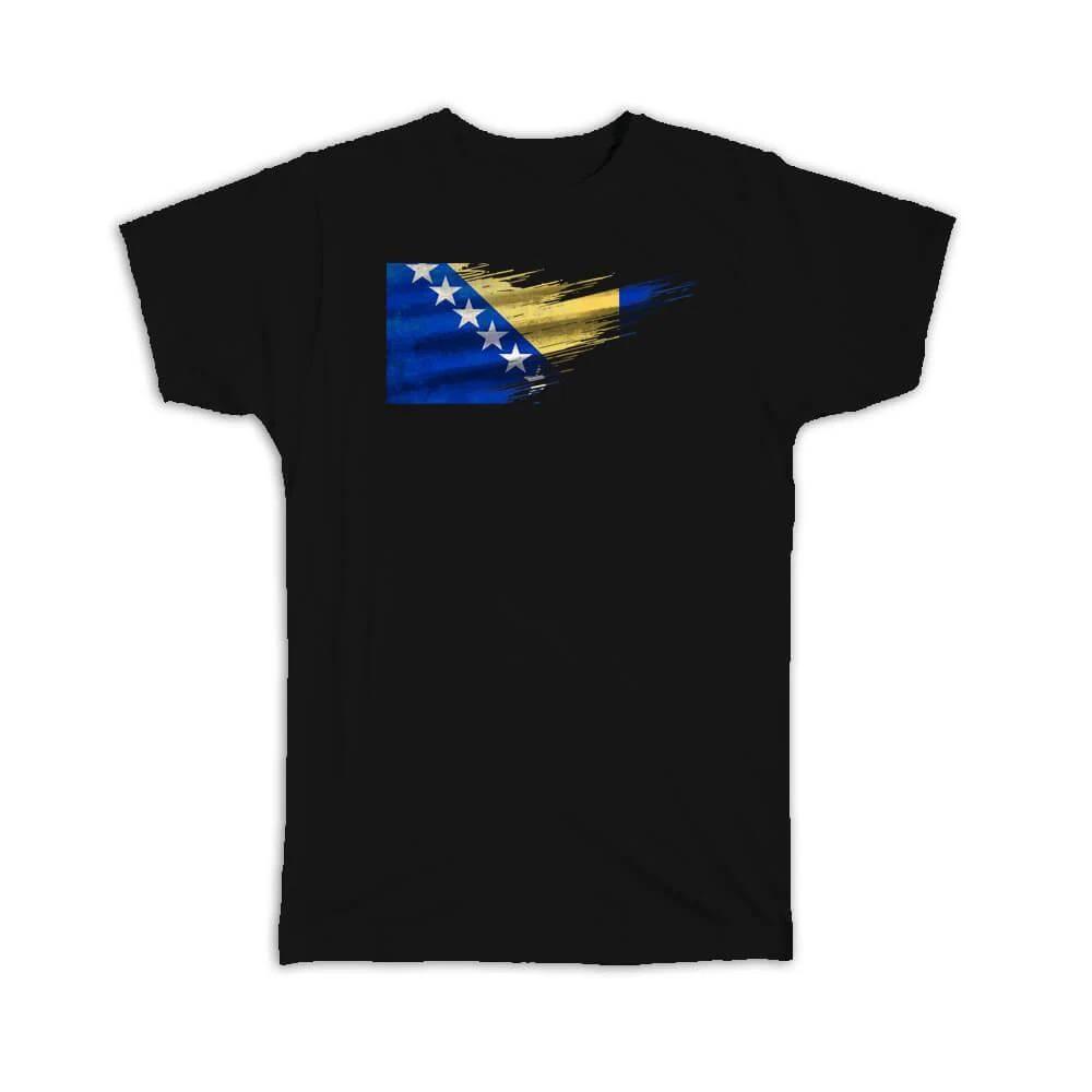 Gift T-Shirt : Bosnia and Herzegovina Flag Modern Country Expat 4XL
