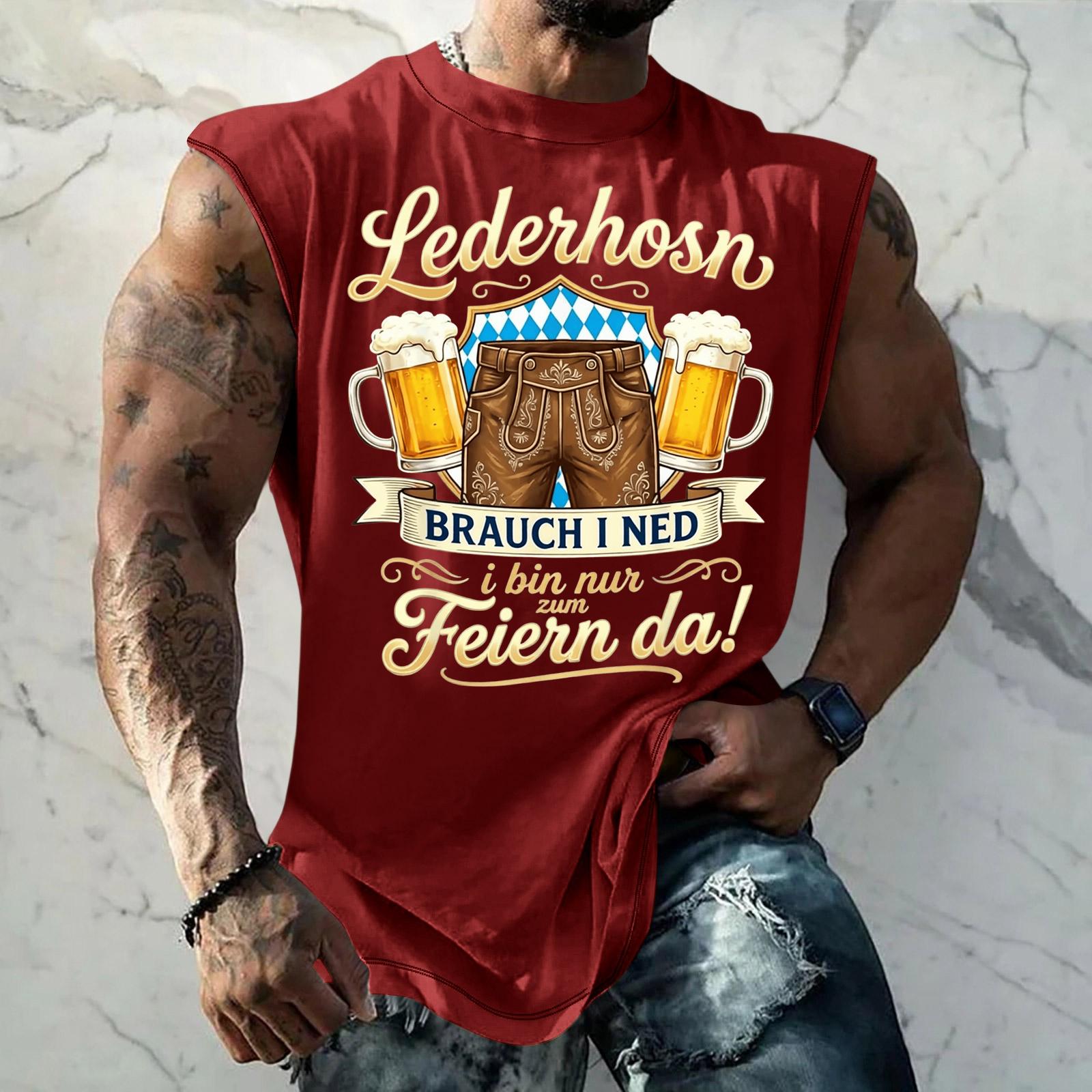 

Men Sleeveless Tank Top Loose Fit Texture Print Casual Streetwear Sportswear Beachwear Summer Vest for Vacation Daily Wear XL