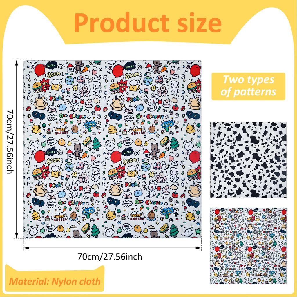 2Pcs Cat Restraint Wrap Nylon Self-Adherent Cat Grooming Wrap With Cartoon Print Anti Escape Anti Scratch Cat Nail Cutting Wrap