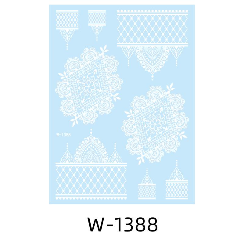 Tattoo Sticker White Lace Temporary Tattoo Wedding Henna Tattoo