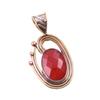 Natural Carnelian Gemstone 925 Solid Sterling Silver Two Tone Pendant 1.50" W1b12