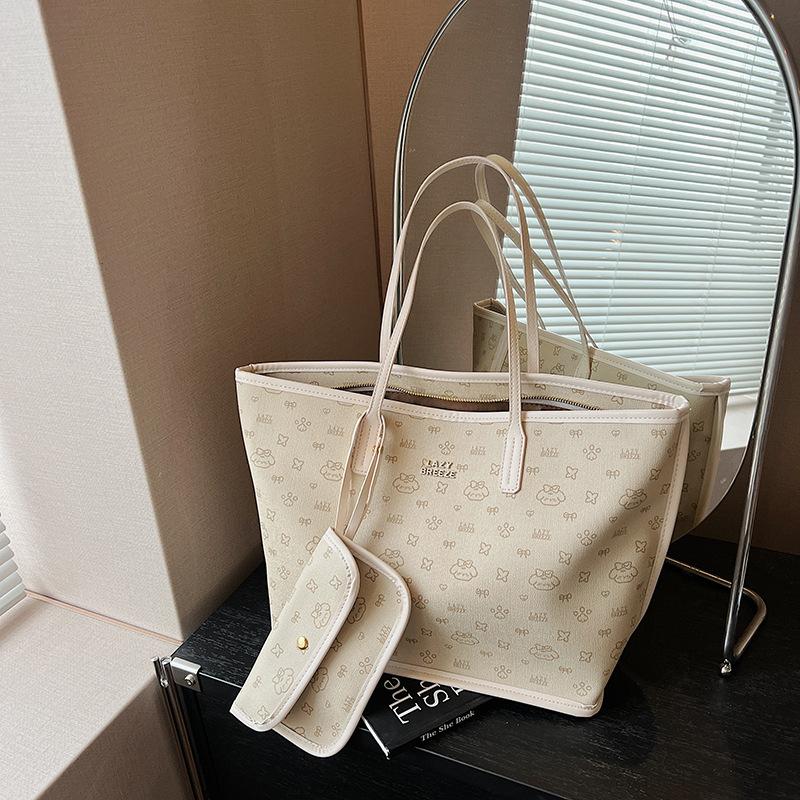 Torba o dużej pojemności damska wszechstronna nowa moda casualowa torba na ramię tekstura dojazdowa torba tote