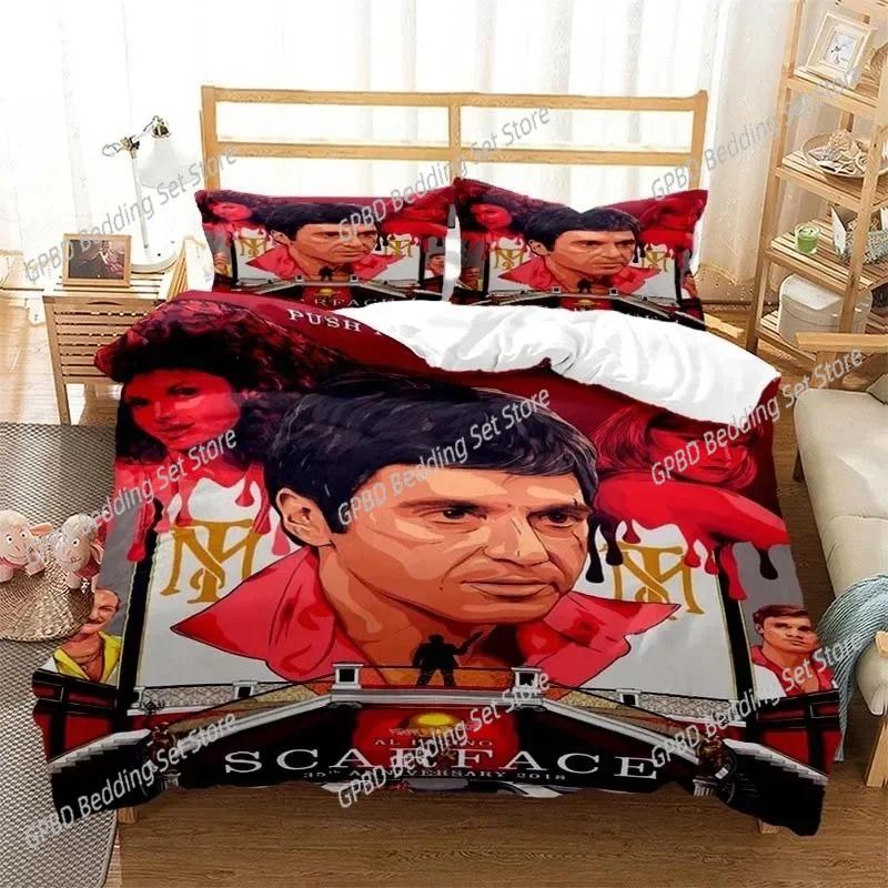 Tony Montana Scarfaces Bedding Set Single Twin Double Queen King Cal King Size Bed Linen Set