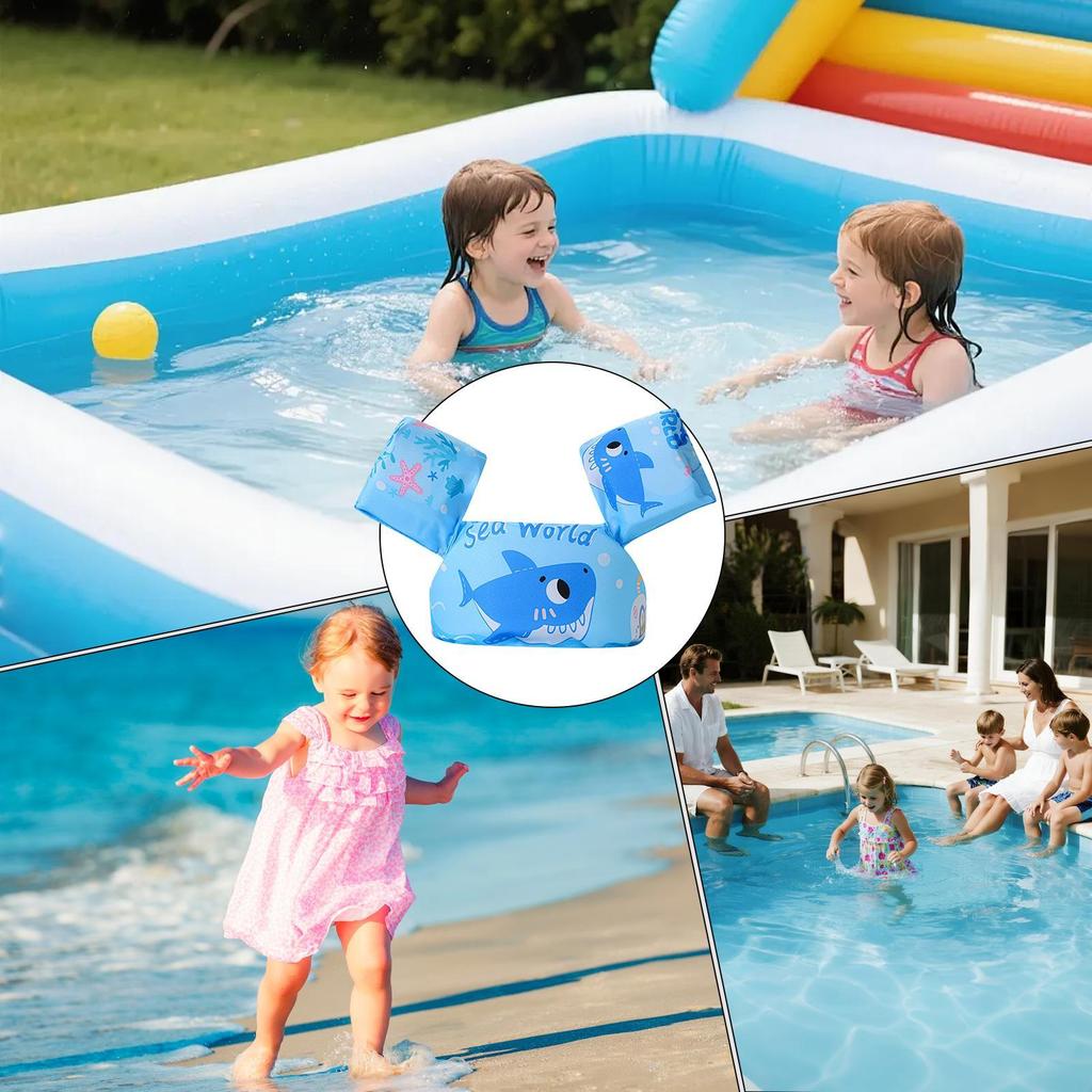 Toddler Cartoon Pool Floats Buoyancy Vest Swimming Wing Ring Swim Arm Airproof Breathable Adjustable Armband Swimsuit Foam Toy