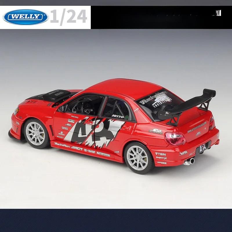 WELLY 1/24 APR Subaru Lmpreza Performance Alloy Car Model Diecasts Metal Toy Car Model Simulation Collection Childrens Toy Gifts