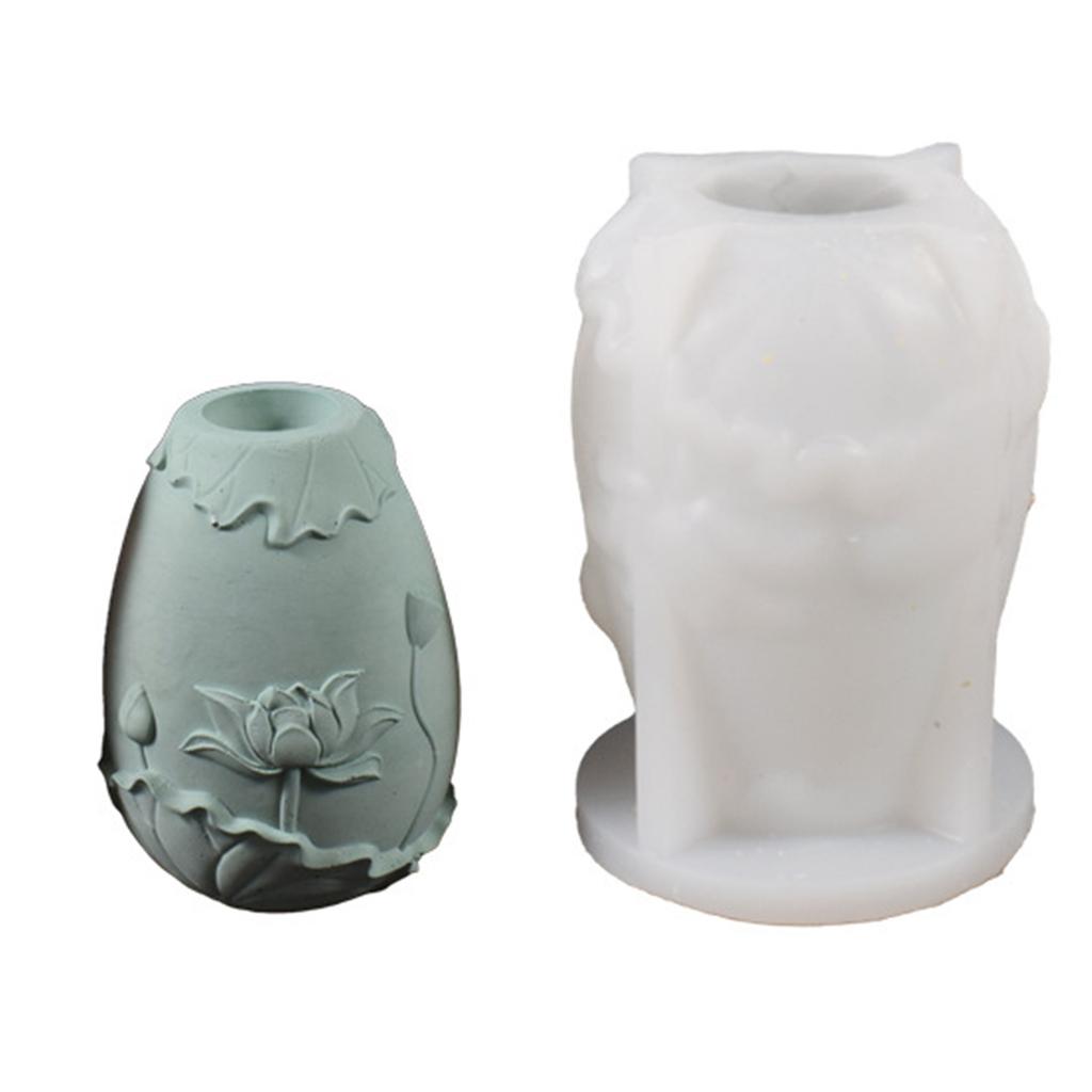 Embossed Flower Vase Mould Flexible Silicone Mold for Flower Planter Handmade Home Decoration Jewelry Molding Tool