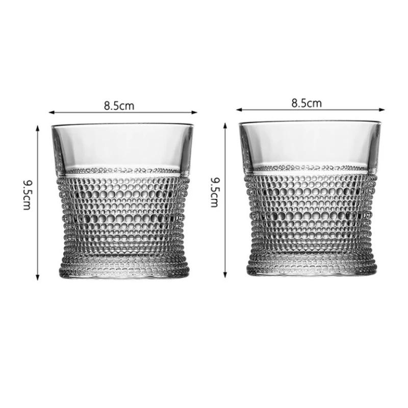 

300ml Exquisite Cocktail Glass Thickened Whiskey Glass Creative Wine Glass Fashioned Glass Cup High-End Brandy Beer Cups Barware 2pcs